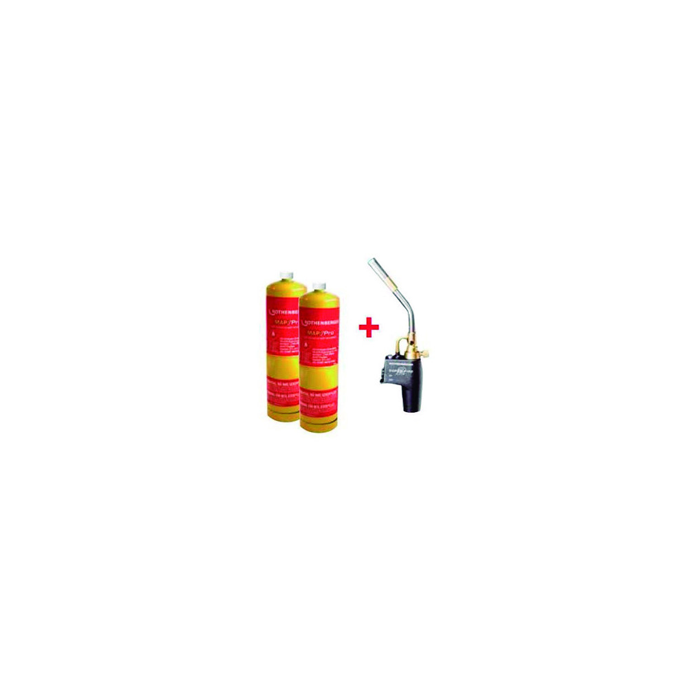 Set soplete SUPER-FIRE 2 US 1" + 2 botellas GAS MAPP