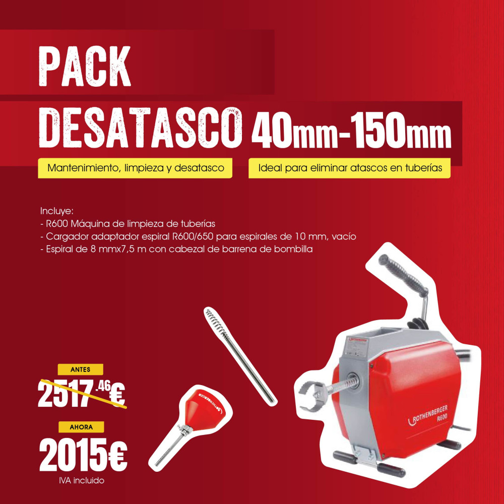 Super pack desatasco ROTHENBERGER R600 especial